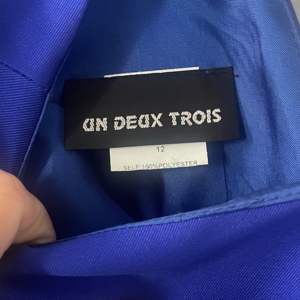 UN DEUX TROIS Girls royal blue, dressy, short dress - Picture 2 of 3